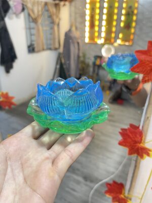 Đế Nến Hoa Sen & Lá Sen Poly Cao Cấp